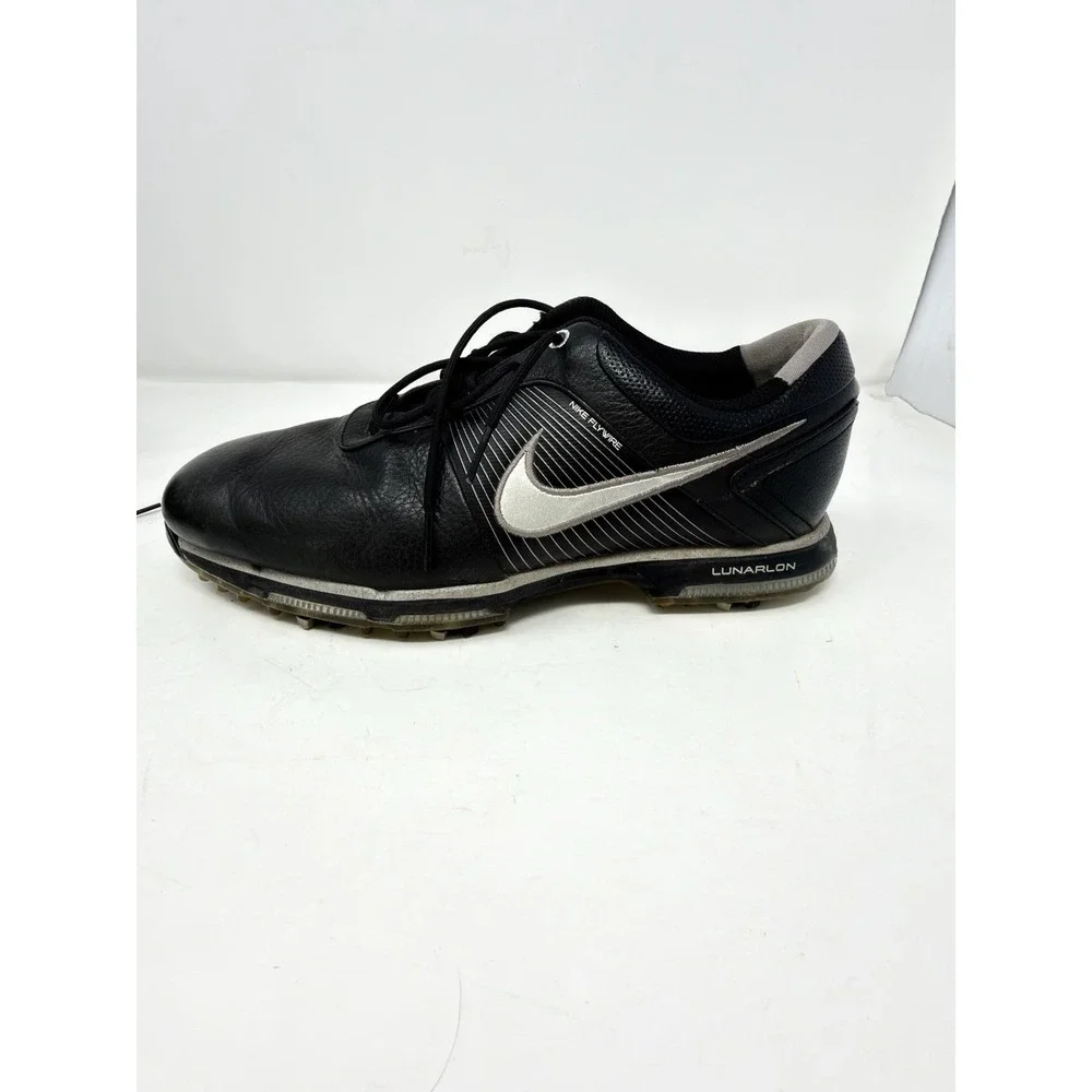 Nike Lunar Control Golf Shoes Black Silver 418471-001 Mens Size 8 Waterproof